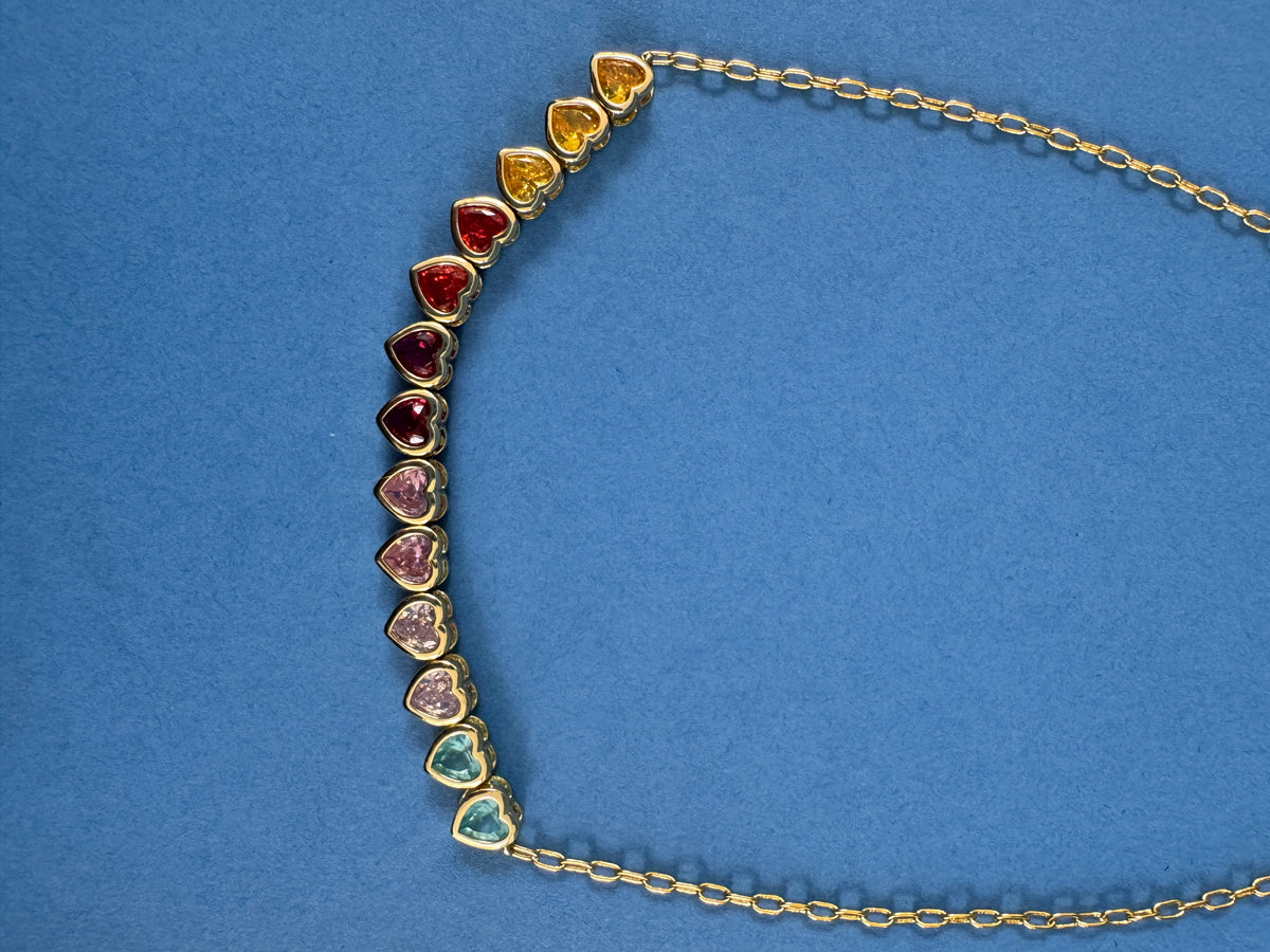 Hearts for Days Rainbow Heart Necklace
