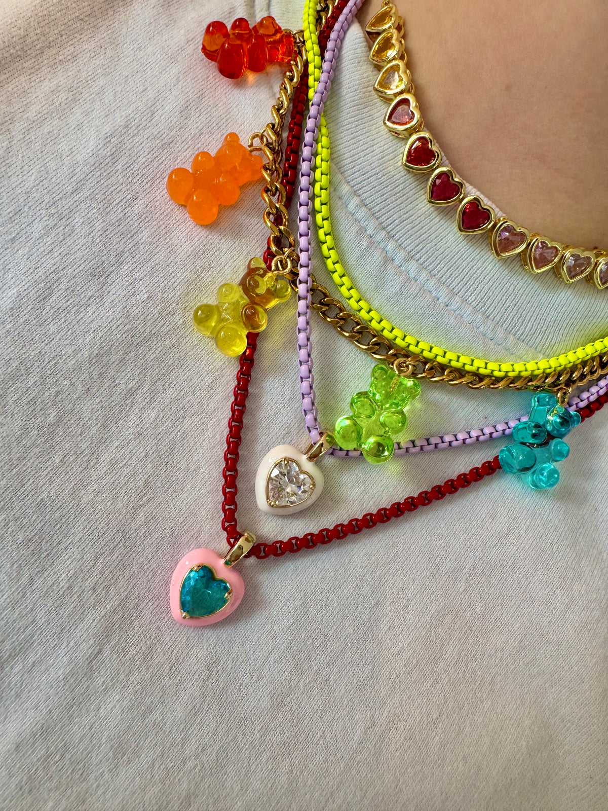 Hearts for Days Rainbow Heart Necklace