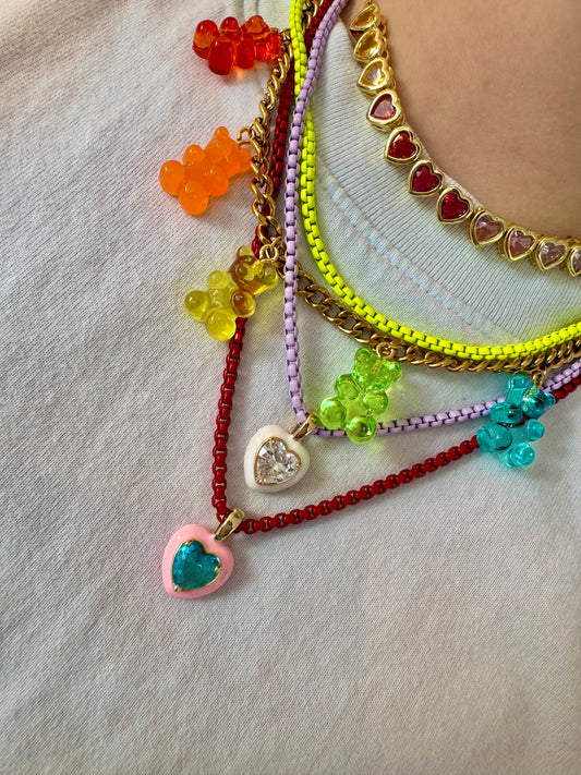 Hearts for Days Rainbow Heart Necklace