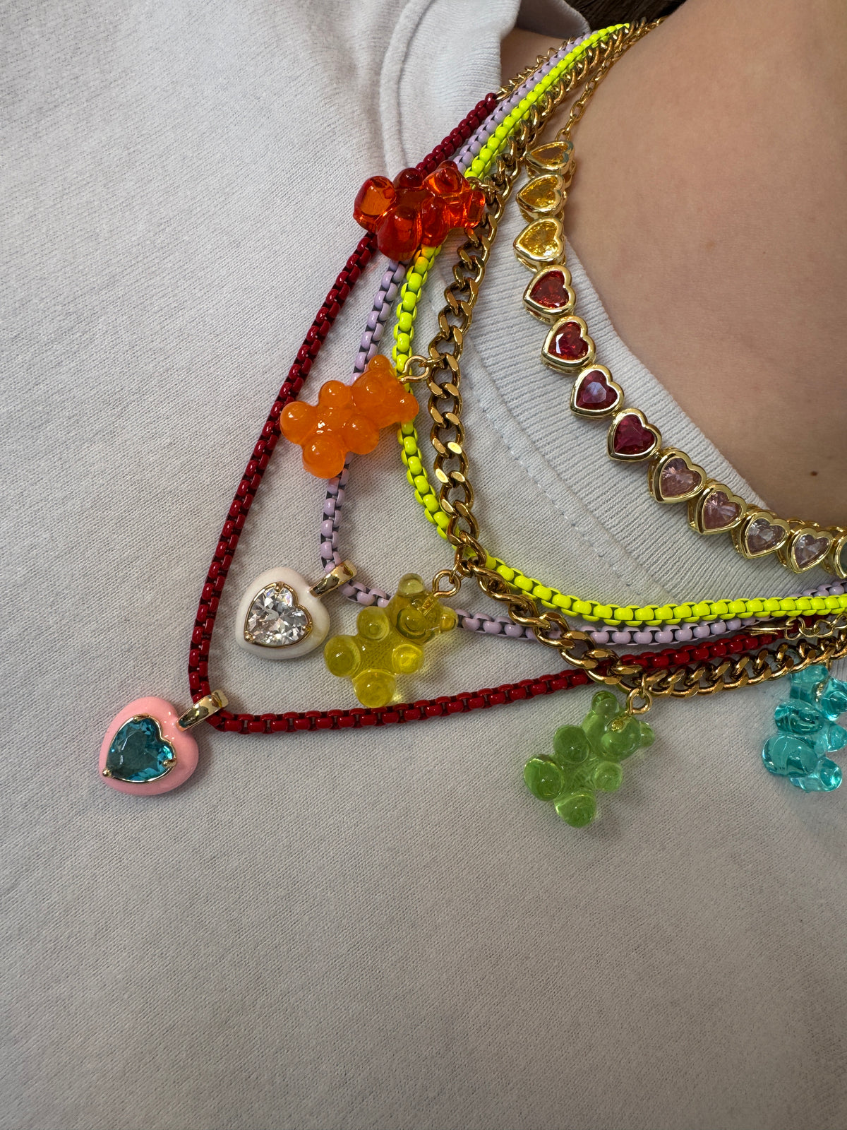 Hearts for Days Rainbow Heart Necklace