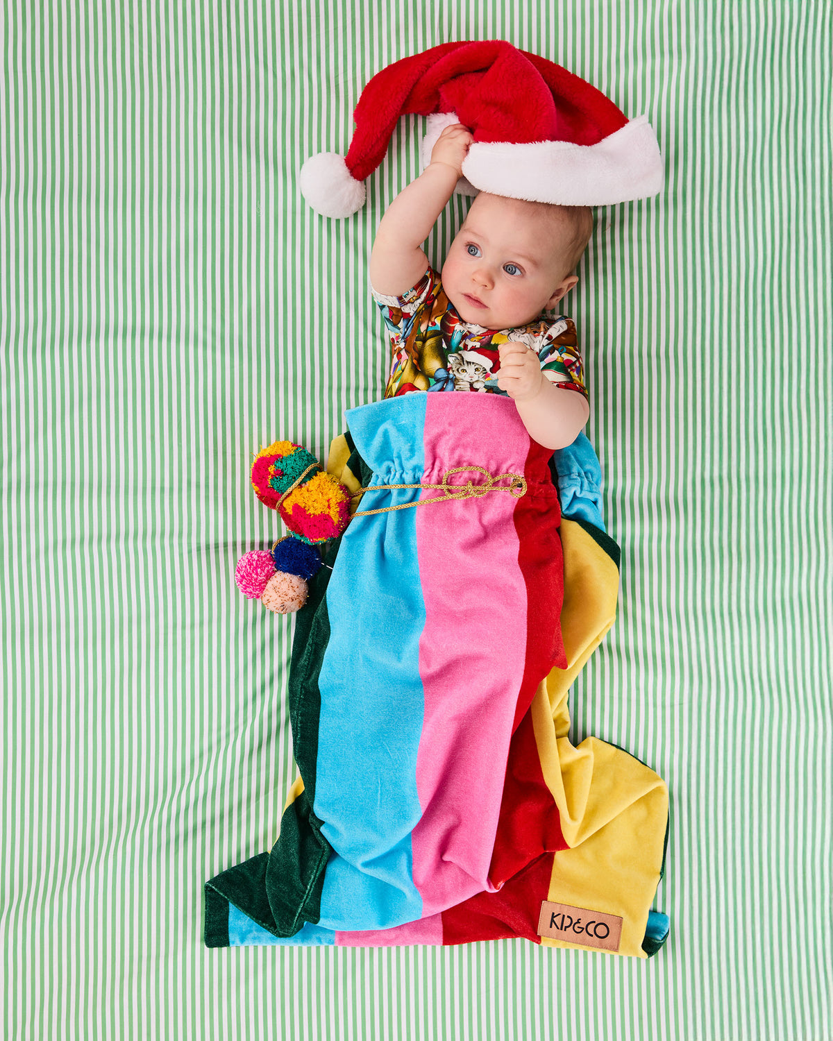 Rainbow Joy Velvet Santa Sack
