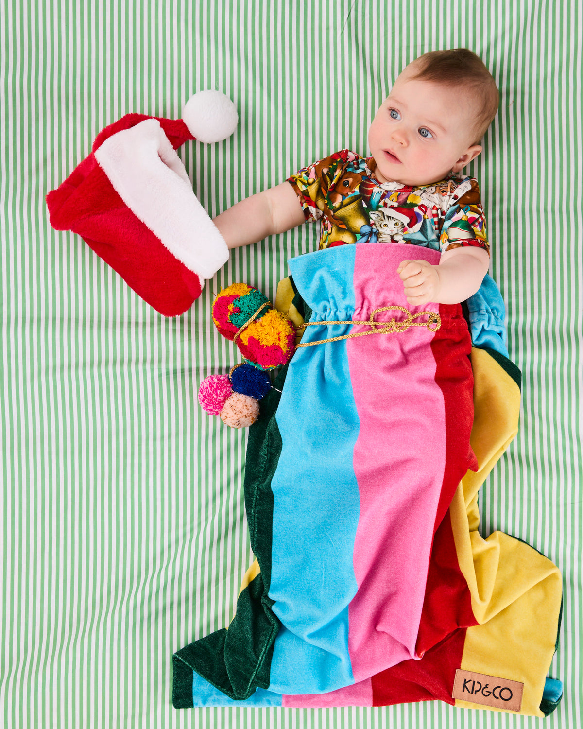 Rainbow Joy Velvet Santa Sack