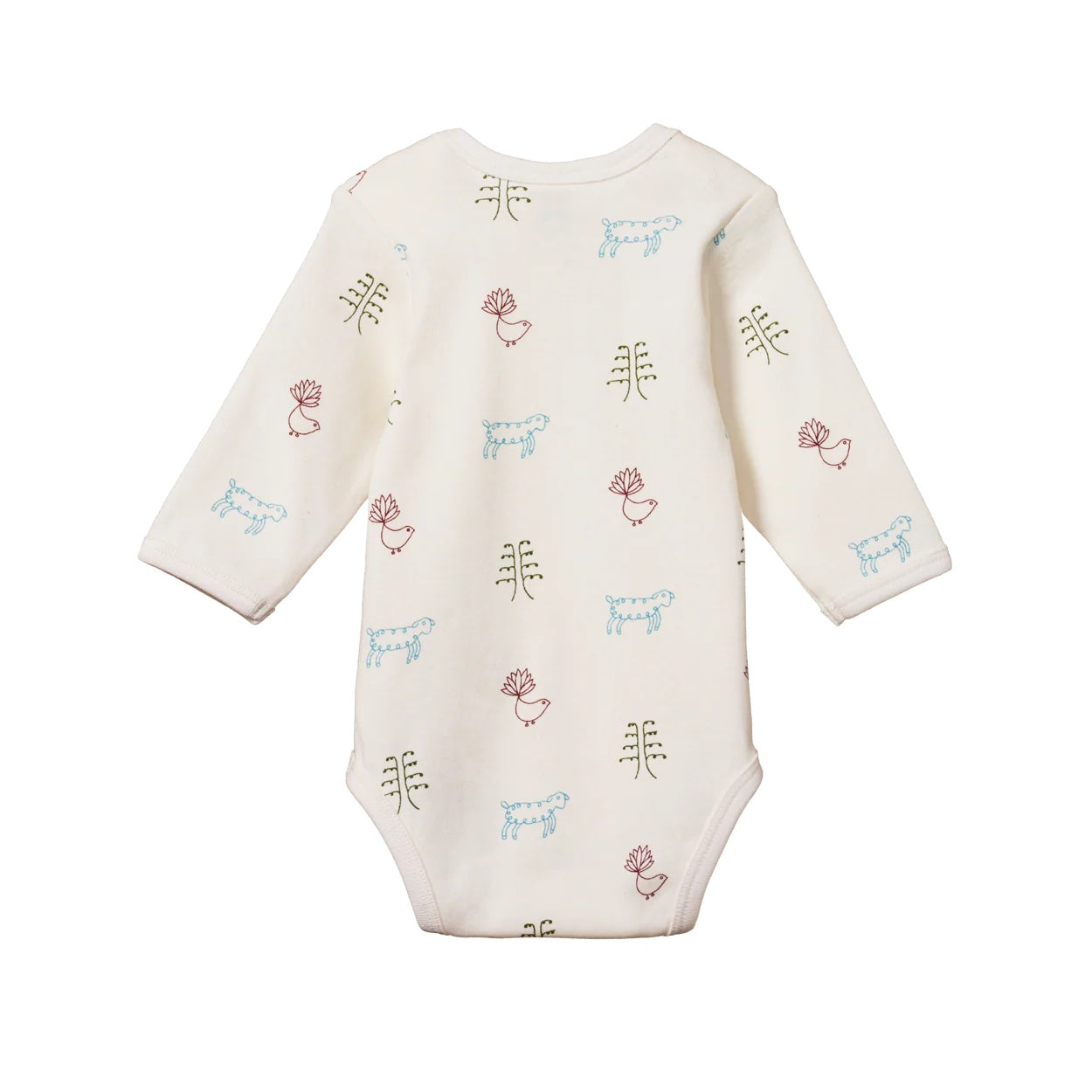 Cotton Long Sleeve Bodysuit / Nature Baby Print