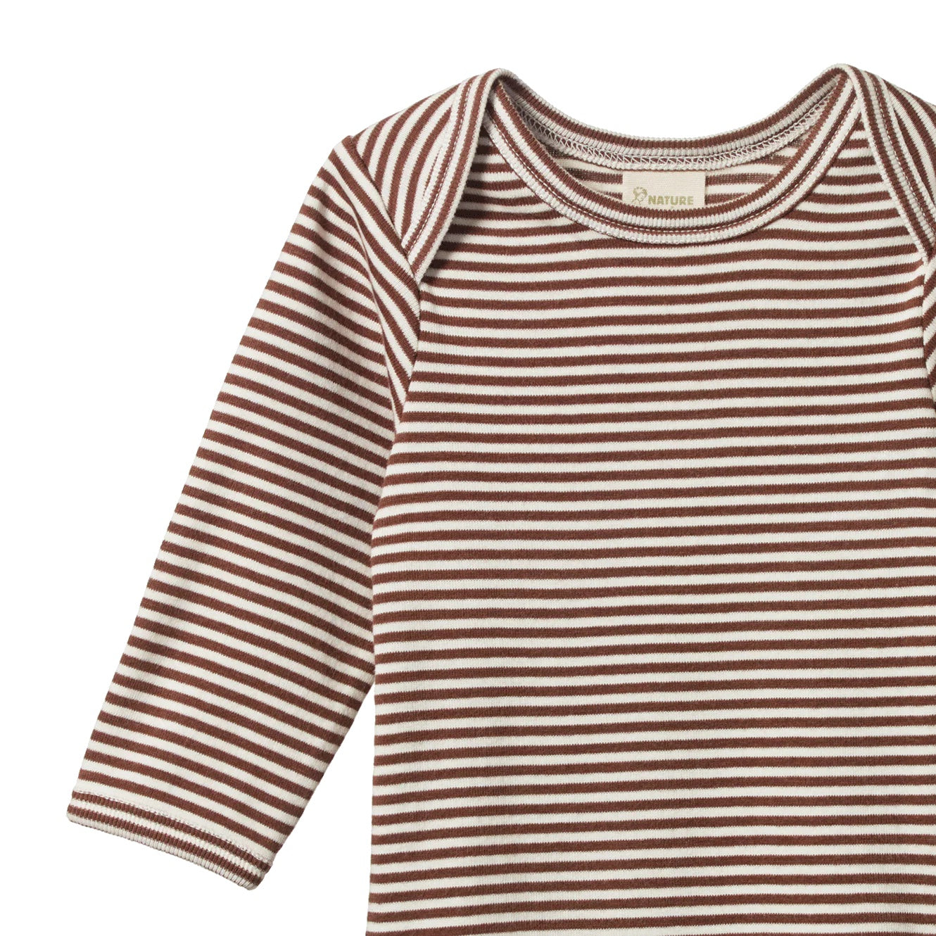 Cotton Long Sleeve Bodysuit / Pinecone Stripe