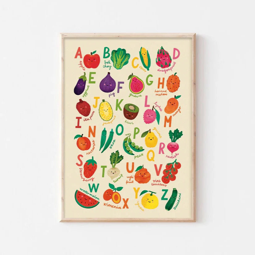 Fruit & Veg Alphabet Art Print