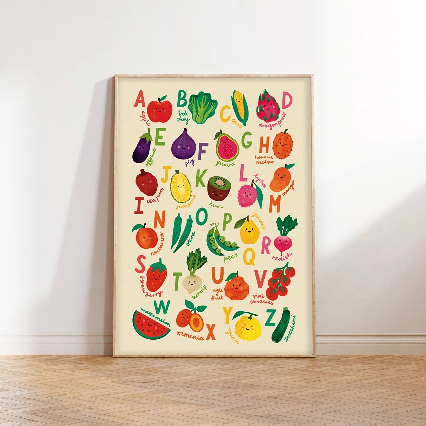 Fruit & Veg Alphabet Art Print