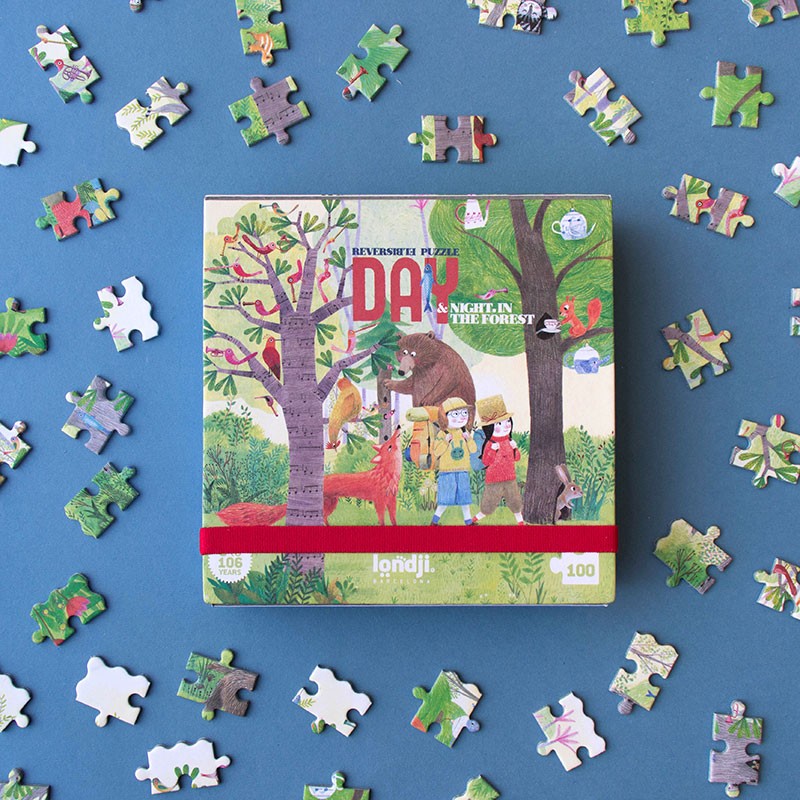 Day & Night In The Forest 100 piece Pocket Puzzle