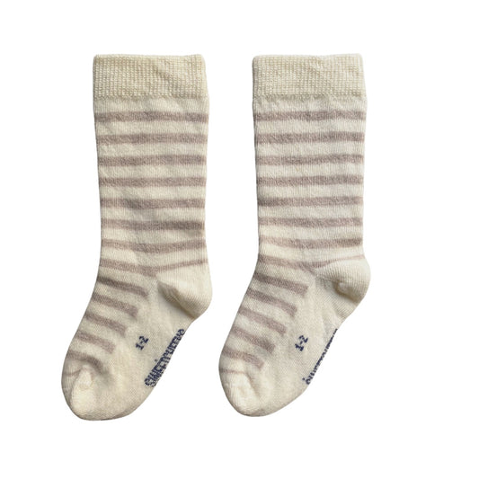 Long Merino Socks / Sand Stripe
