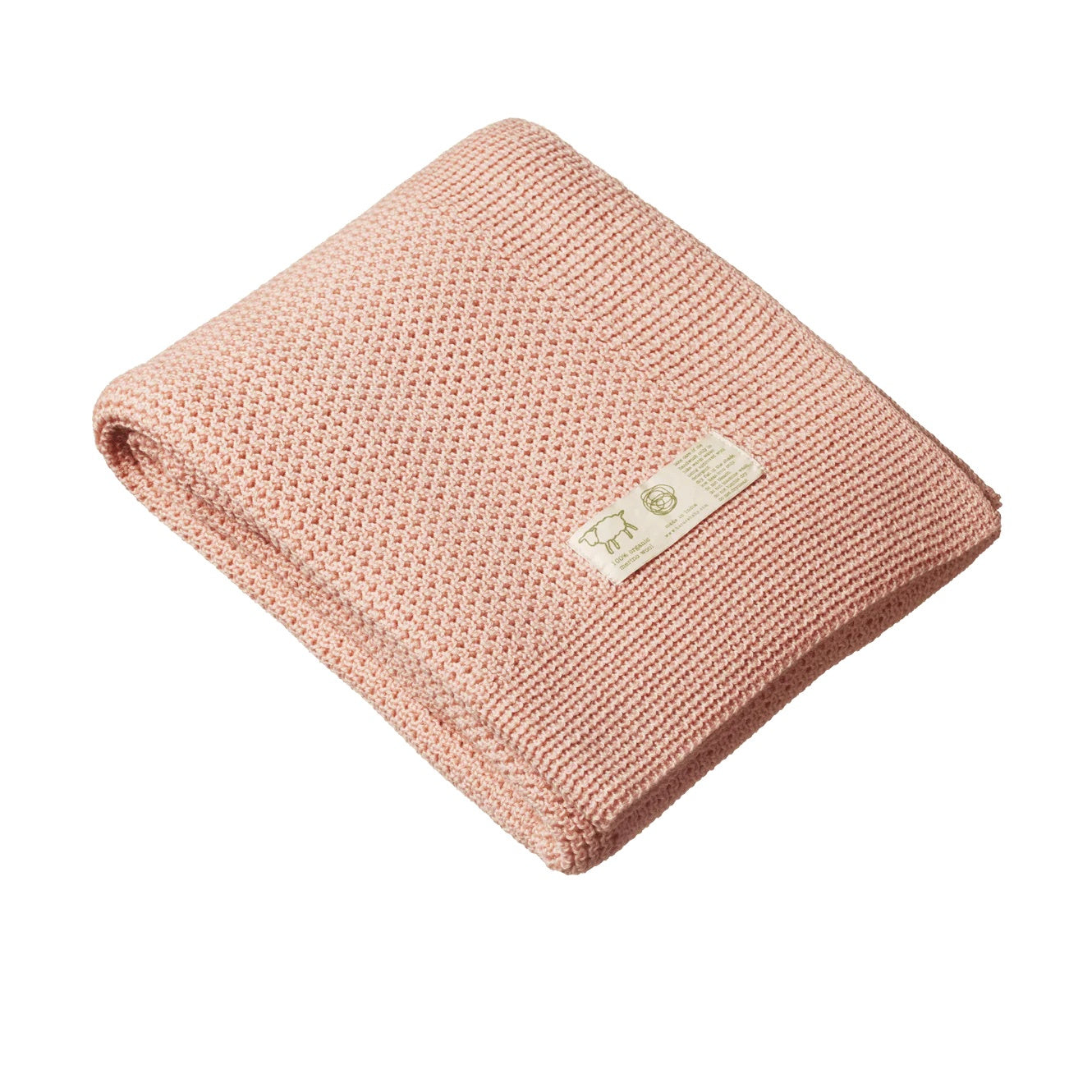 Merino Wool Knit Blanket / Rose Dust