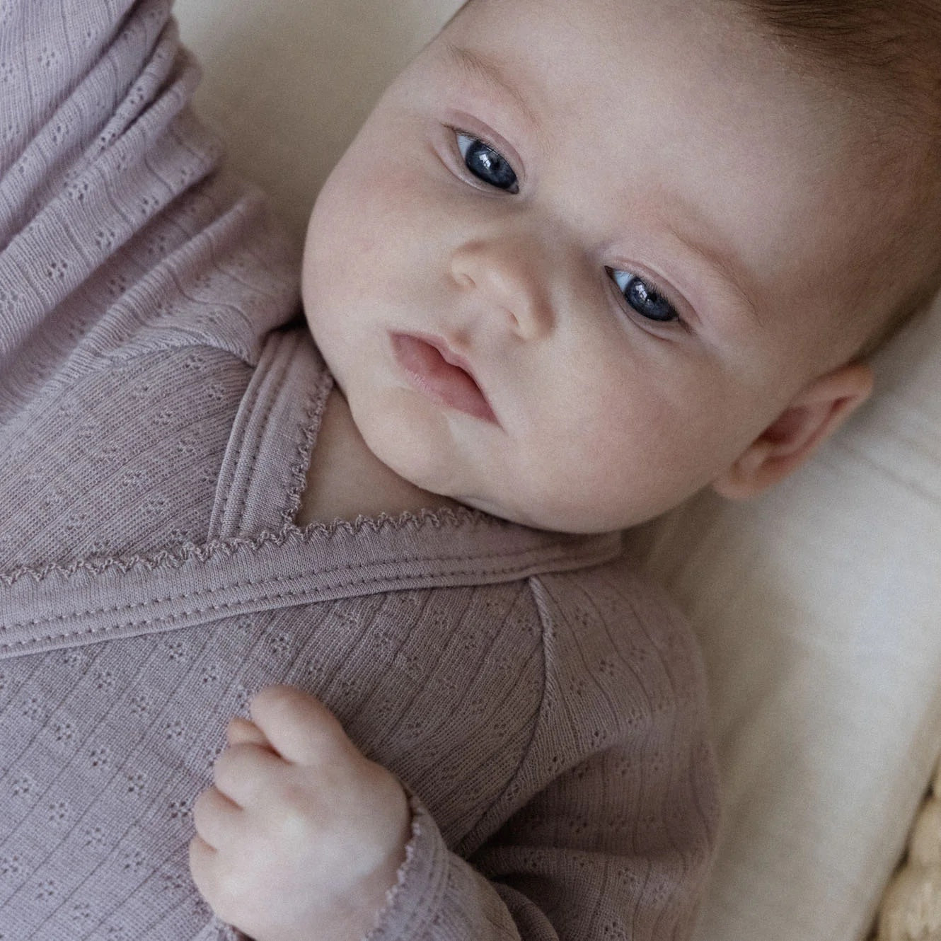 Merino Pointelle Kimono Stretch & Grow / Lilac