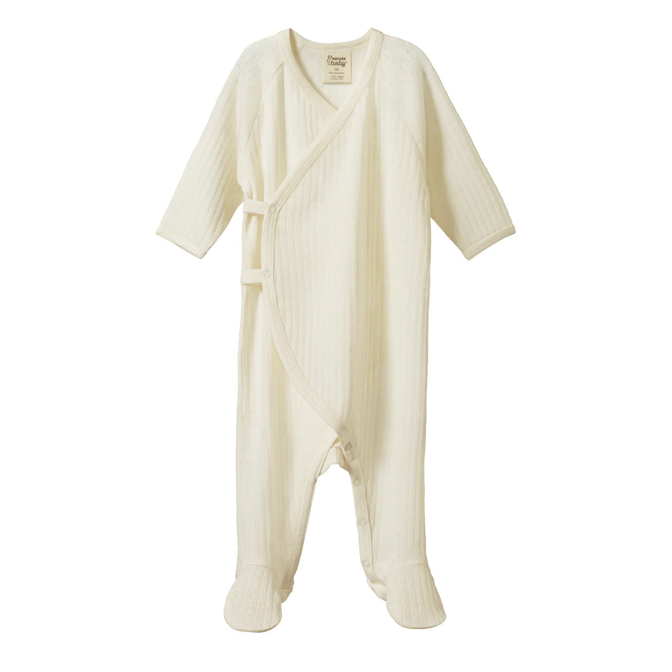 Merino Pointelle Kimono Stretch & Grow / Natural