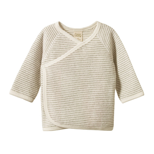 Terry Kimono Jacket / Nettle Pinstripe