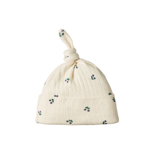 Pointelle Knotted Beanie / Winter Berry
