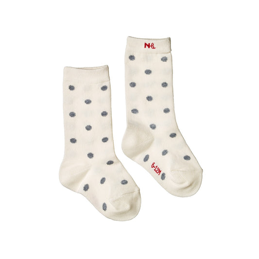 Organic Cotton Socks / Grey Polka Dot