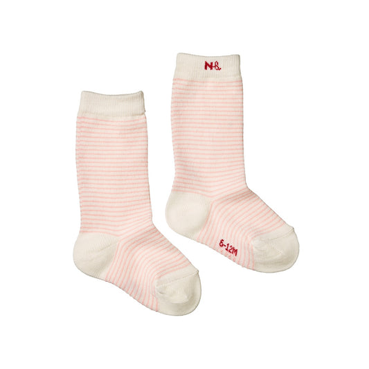 Organic Cotton Socks / Pink Stripe