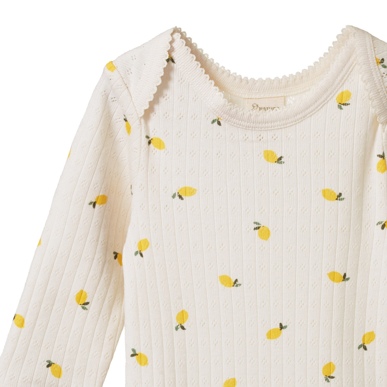 Pointelle Long Sleeve Bodysuit / Lemon