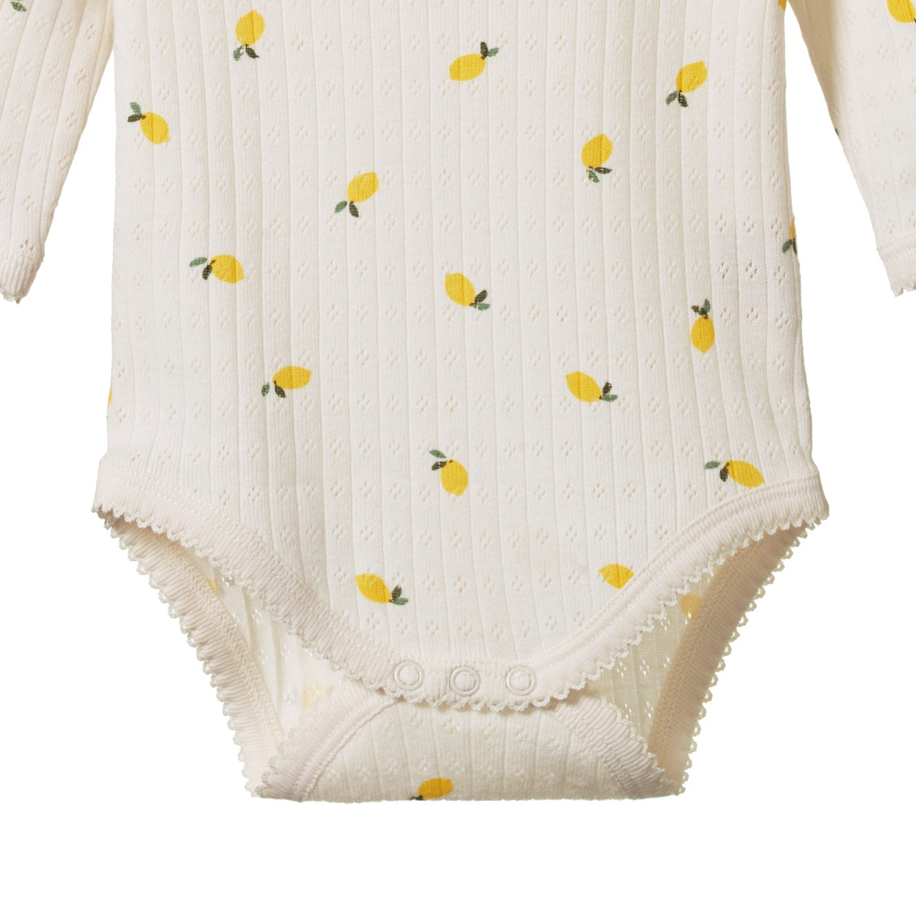 Pointelle Long Sleeve Bodysuit / Lemon