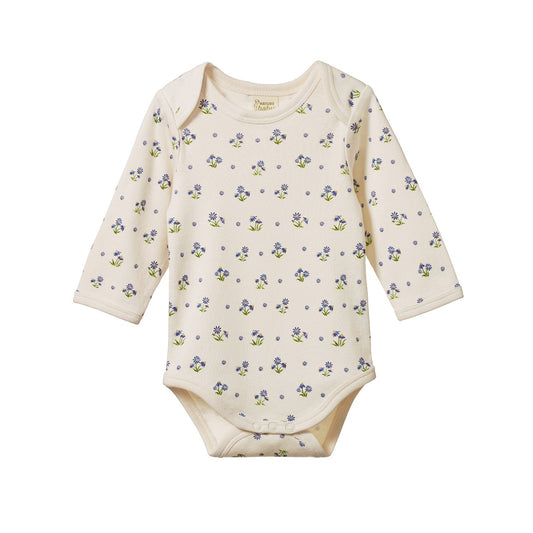 Cotton Long Sleeve Bodysuit / Daisy Daze