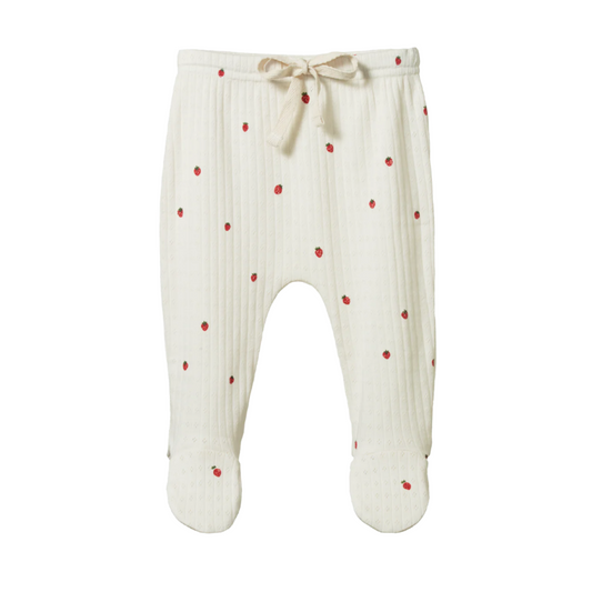 Pointelle Footed Rompers / Strawberry Fields