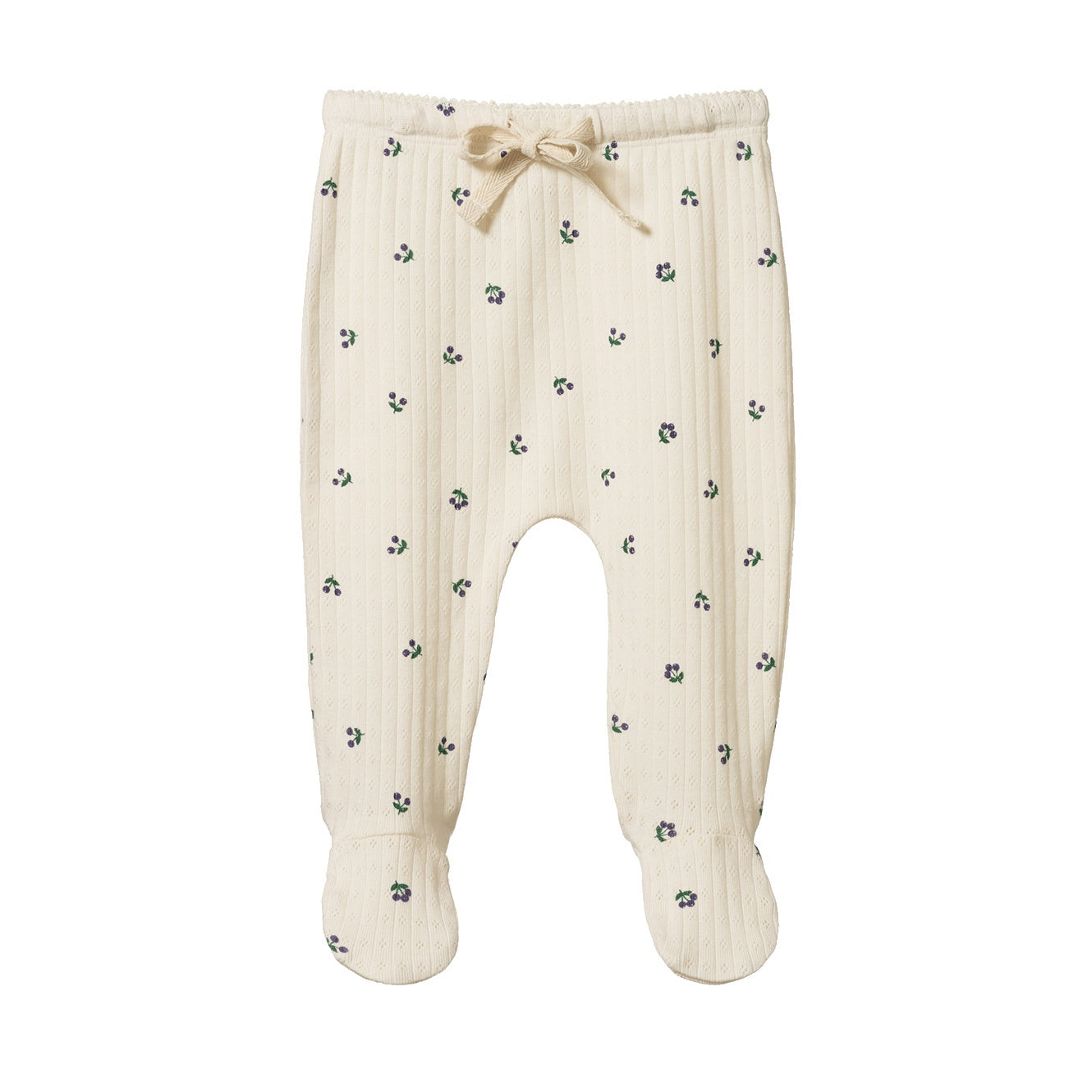 Pointelle Footed Rompers / Winter Berry