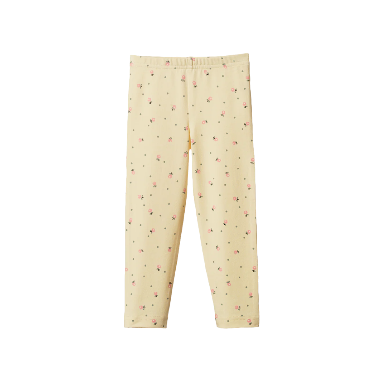 Cream-colored pants with a subtle pattern on a white background