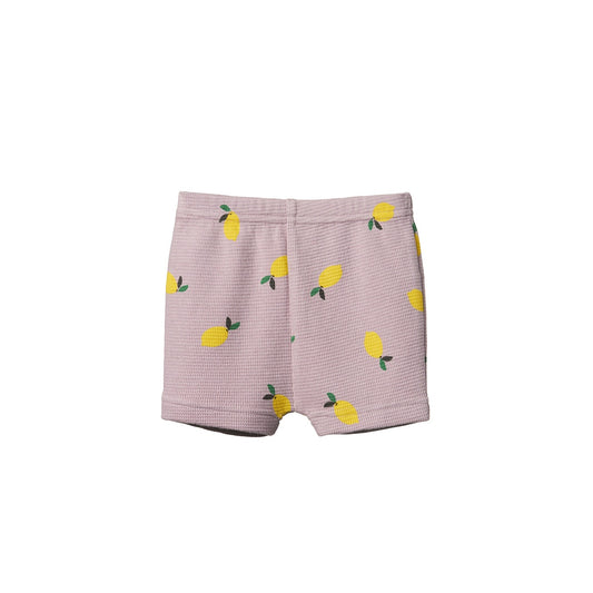 Selby Waffle Shorts / Lilac Lemon Print