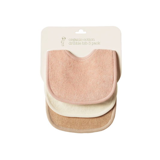 Dribble Bib Pack of 3 / Rose Dust