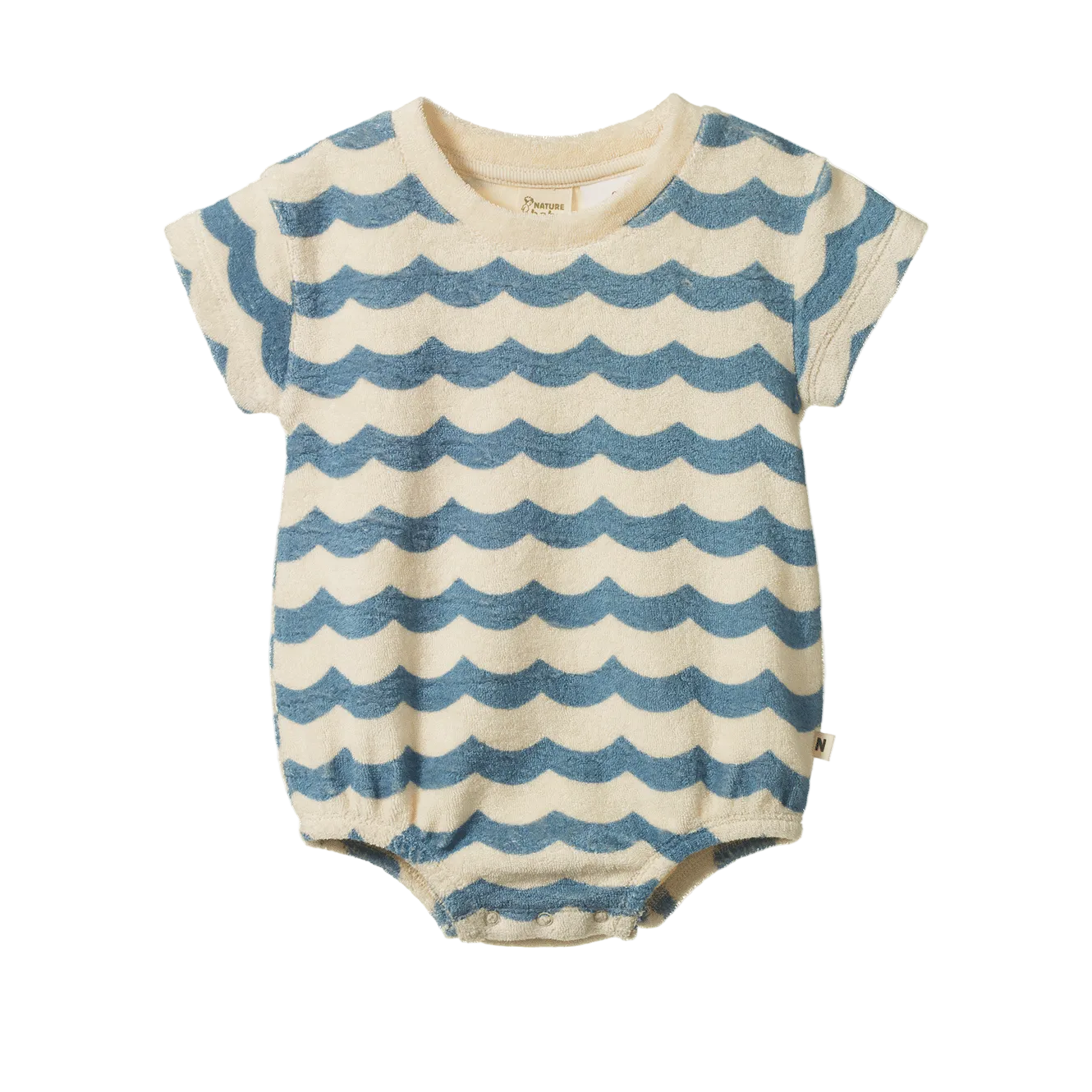 Juno Terry Romper / Waves Print