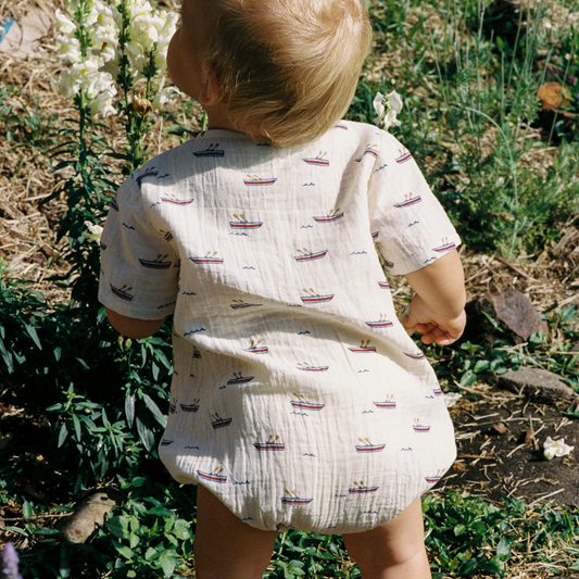 Monty Suit Muslin / Row Boats Print
