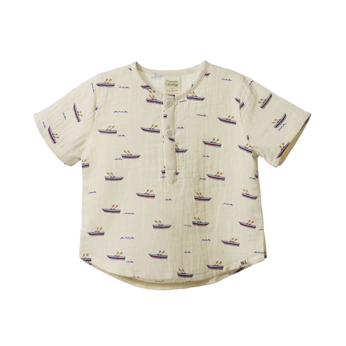 Short Sleeve Caravan Shirt / Row Boats Print