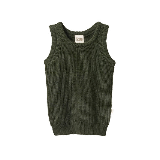 Merino Knit Vest / Thyme