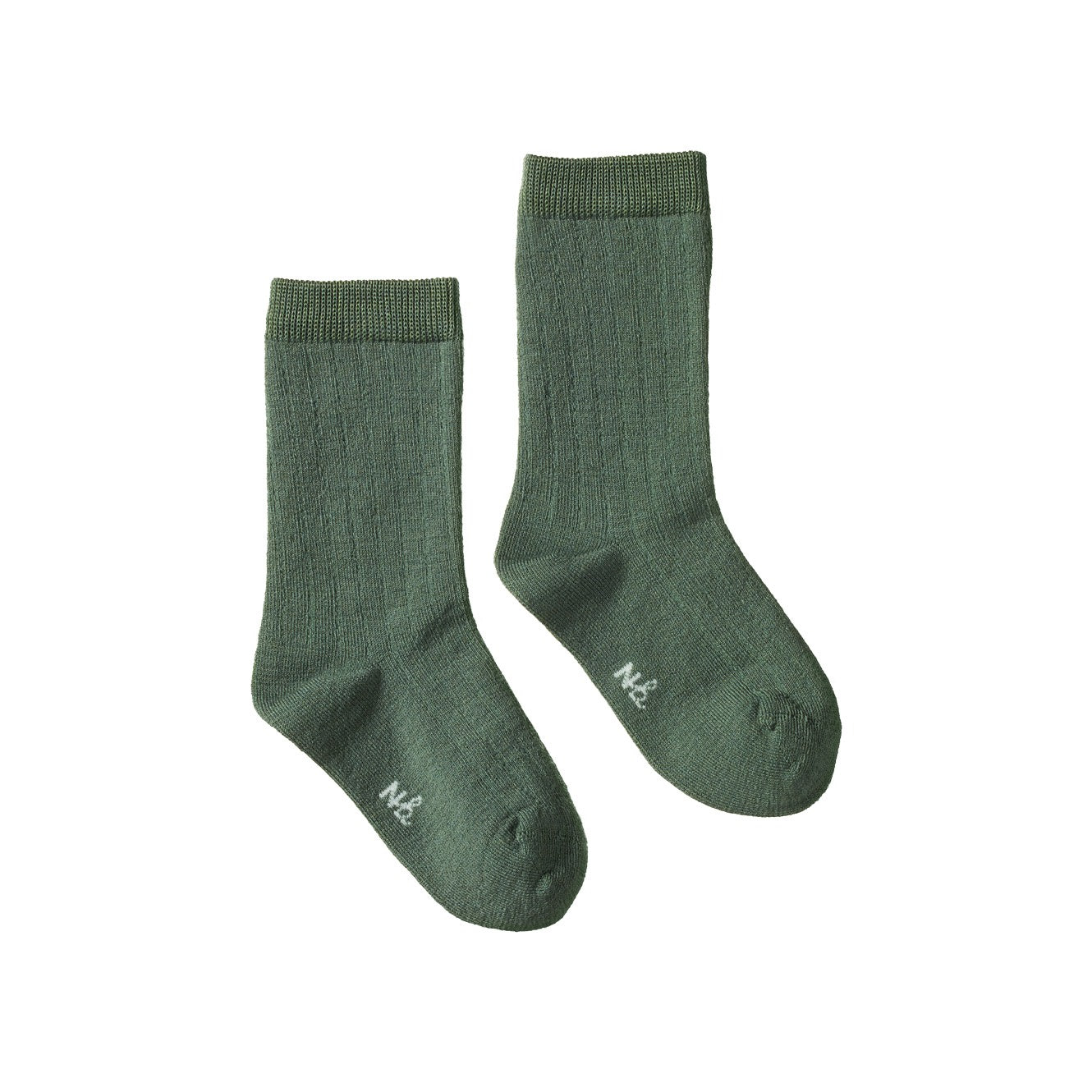 Organic Wool Rib Socks / Nettle