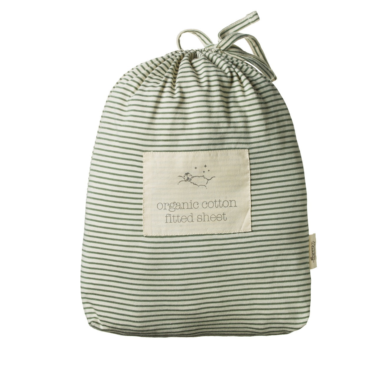 Fitted Cotton Cot Sheet / Nettle Pinstripe