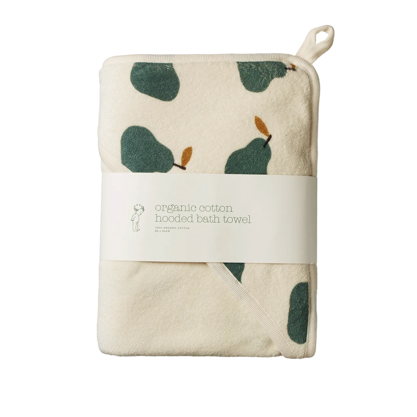 Organic Cotton Hooded Towel / Pear