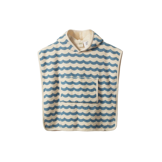 Poncho Towel / Waves Print