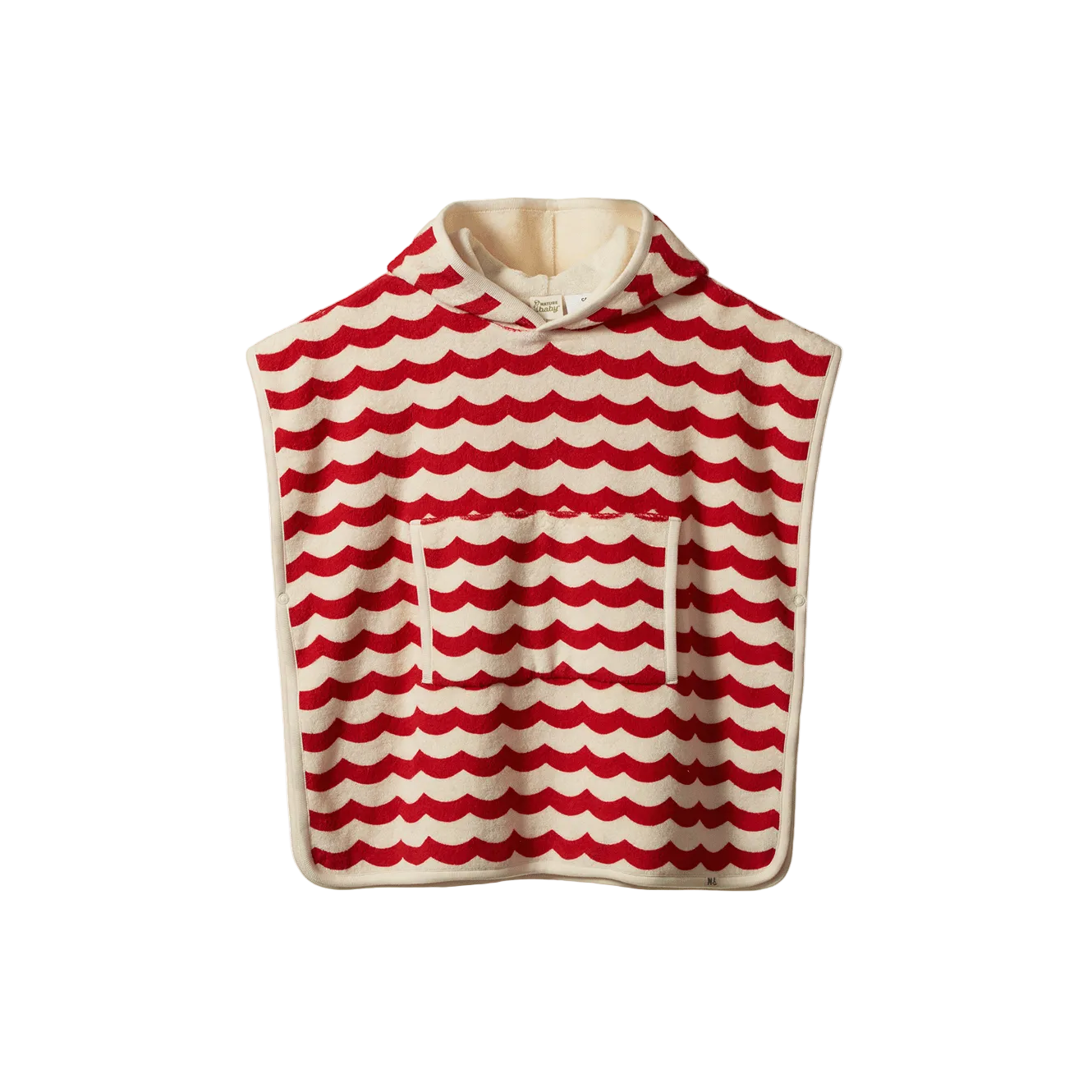 Poncho Towel / Waves Red Print