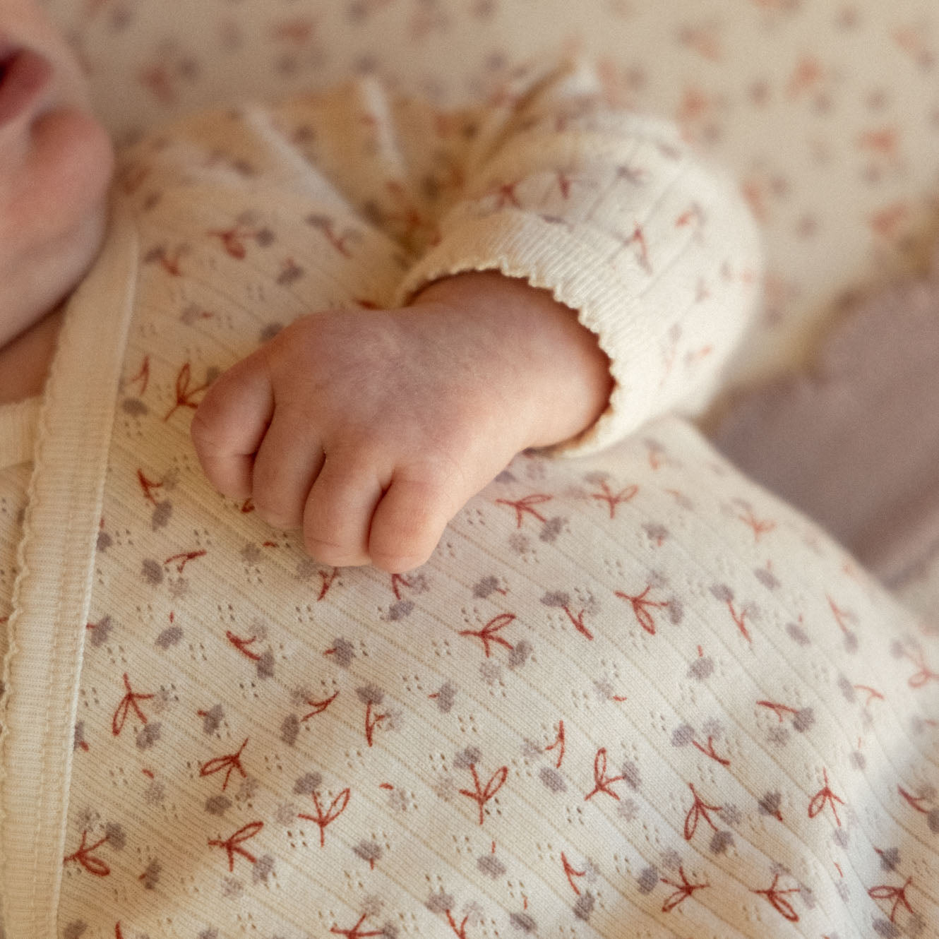 Pointelle Kimono Stretch & Grow / Dandelion Print