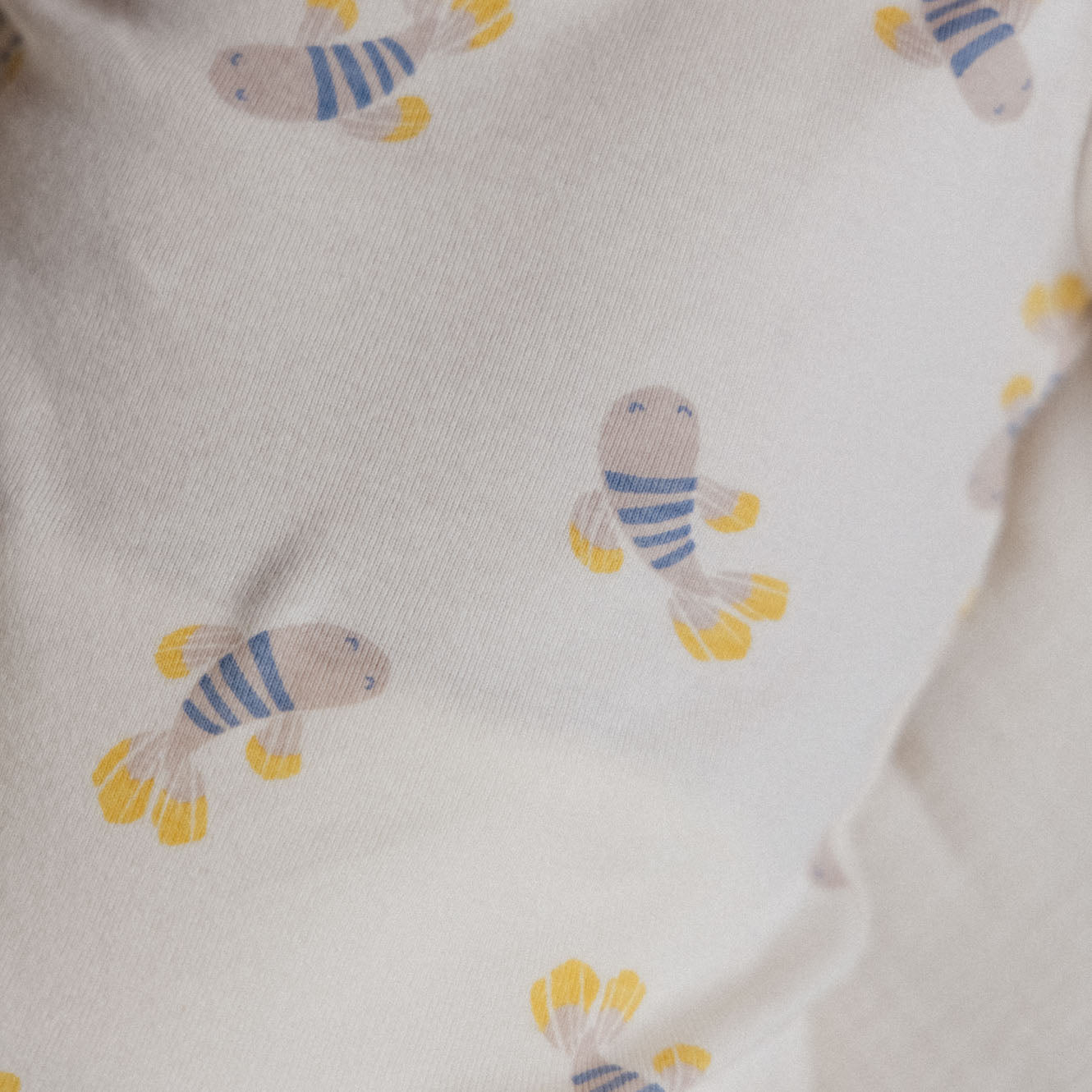 Cotton Short Sleeve Bodysuit / Fish Fable Print