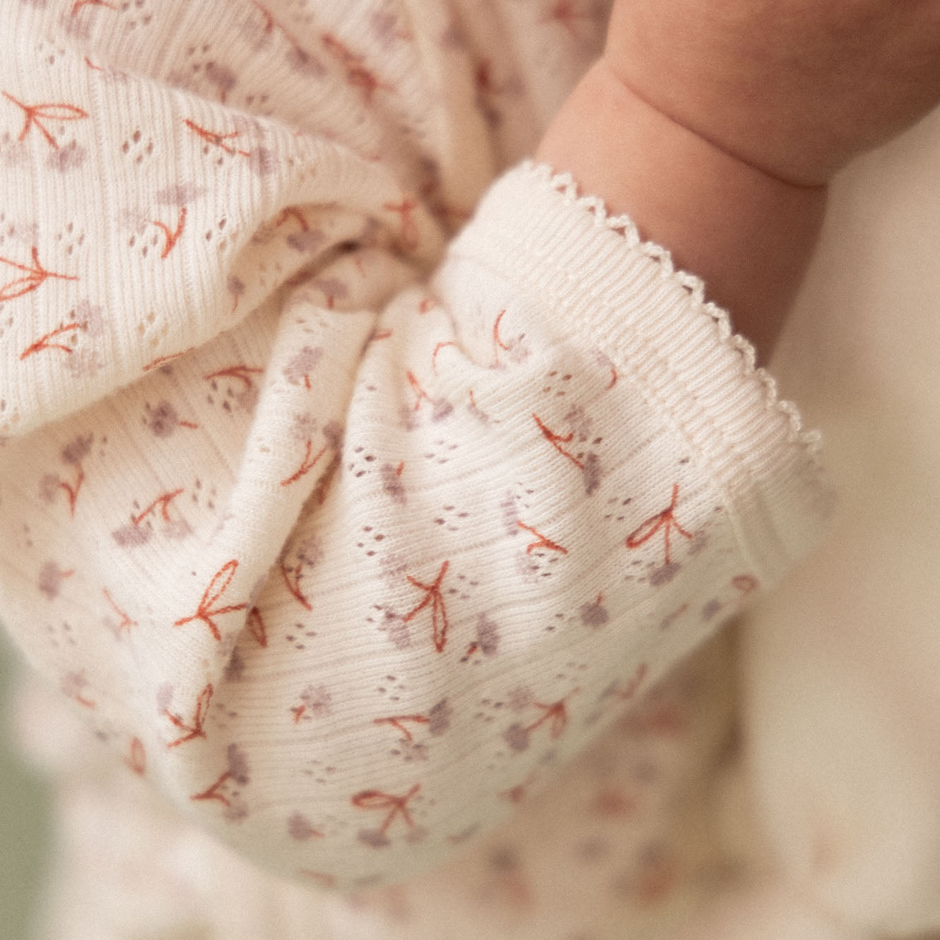 Pointelle Kimono Stretch & Grow / Dandelion Print