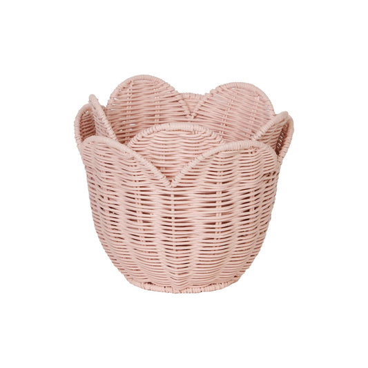 Rattan Lily Basket Set / Blush