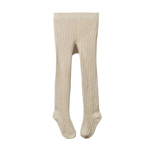 Organic Cotton Tights / Oatmeal Marl