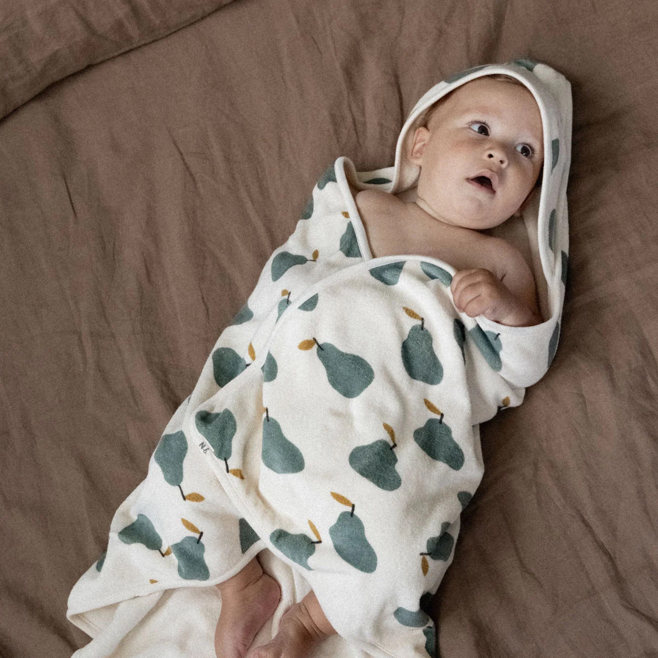 Organic Cotton Hooded Towel / Pear