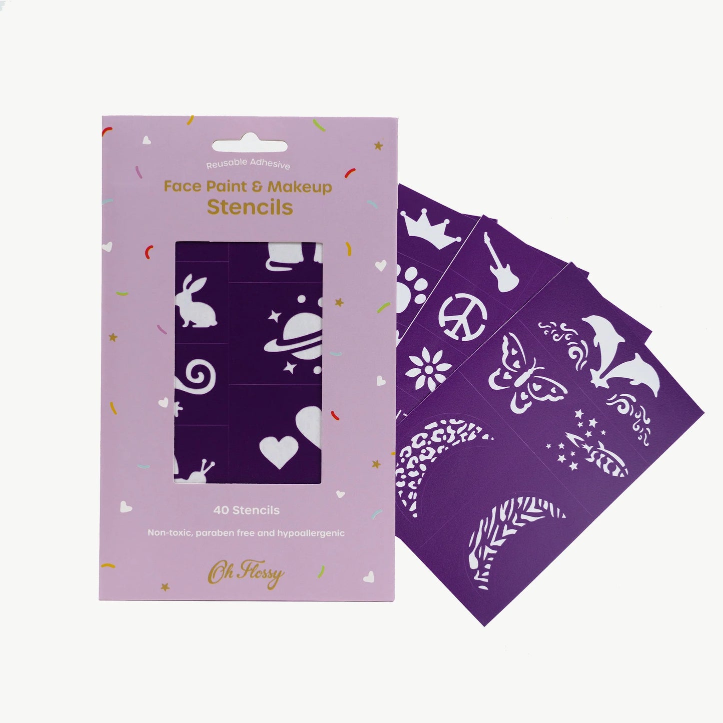 Reusable Face Paint & Makeup Stencils / Purple
