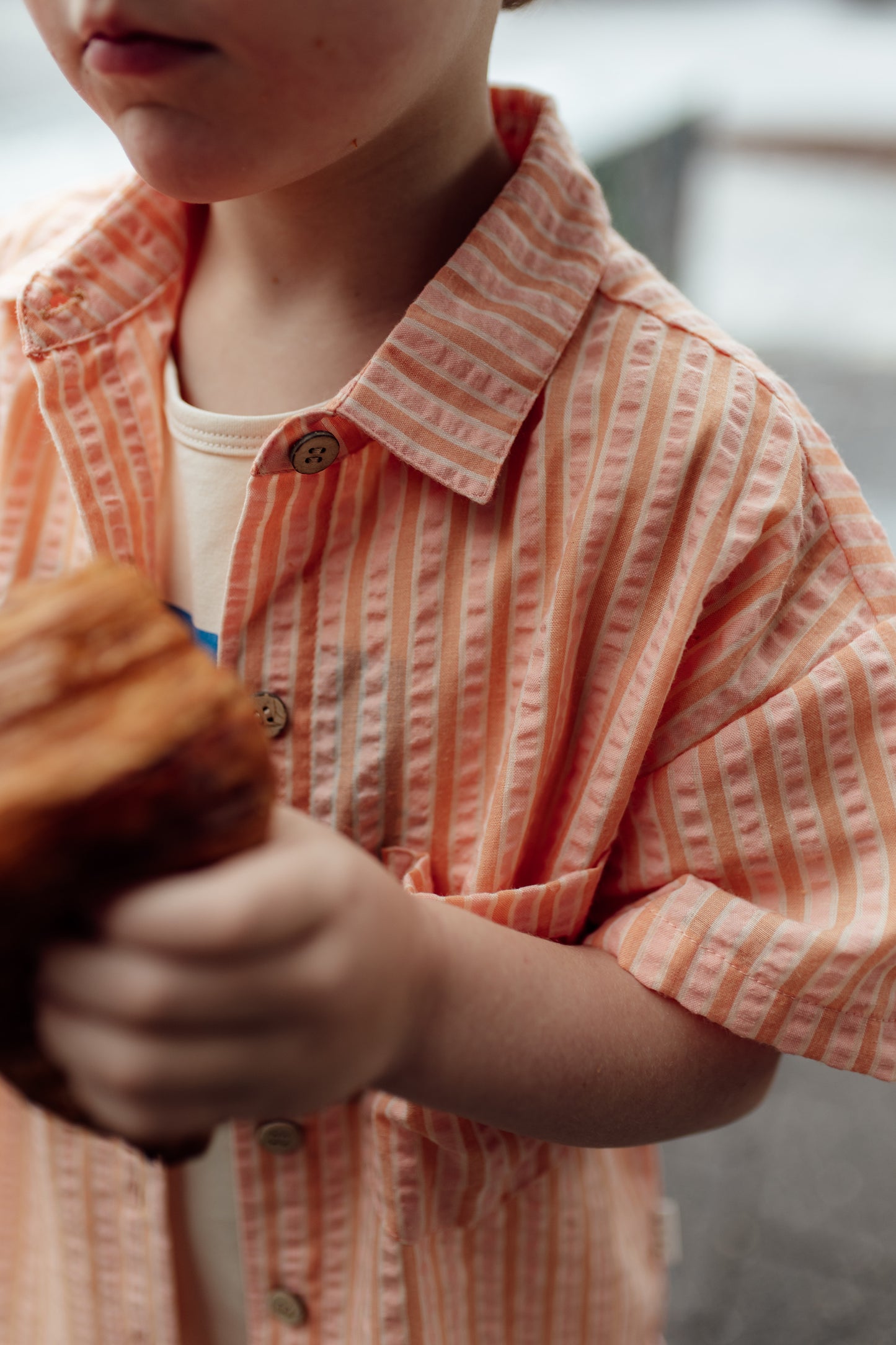 Cantaloupe Button Down Short Sleeve Shirt