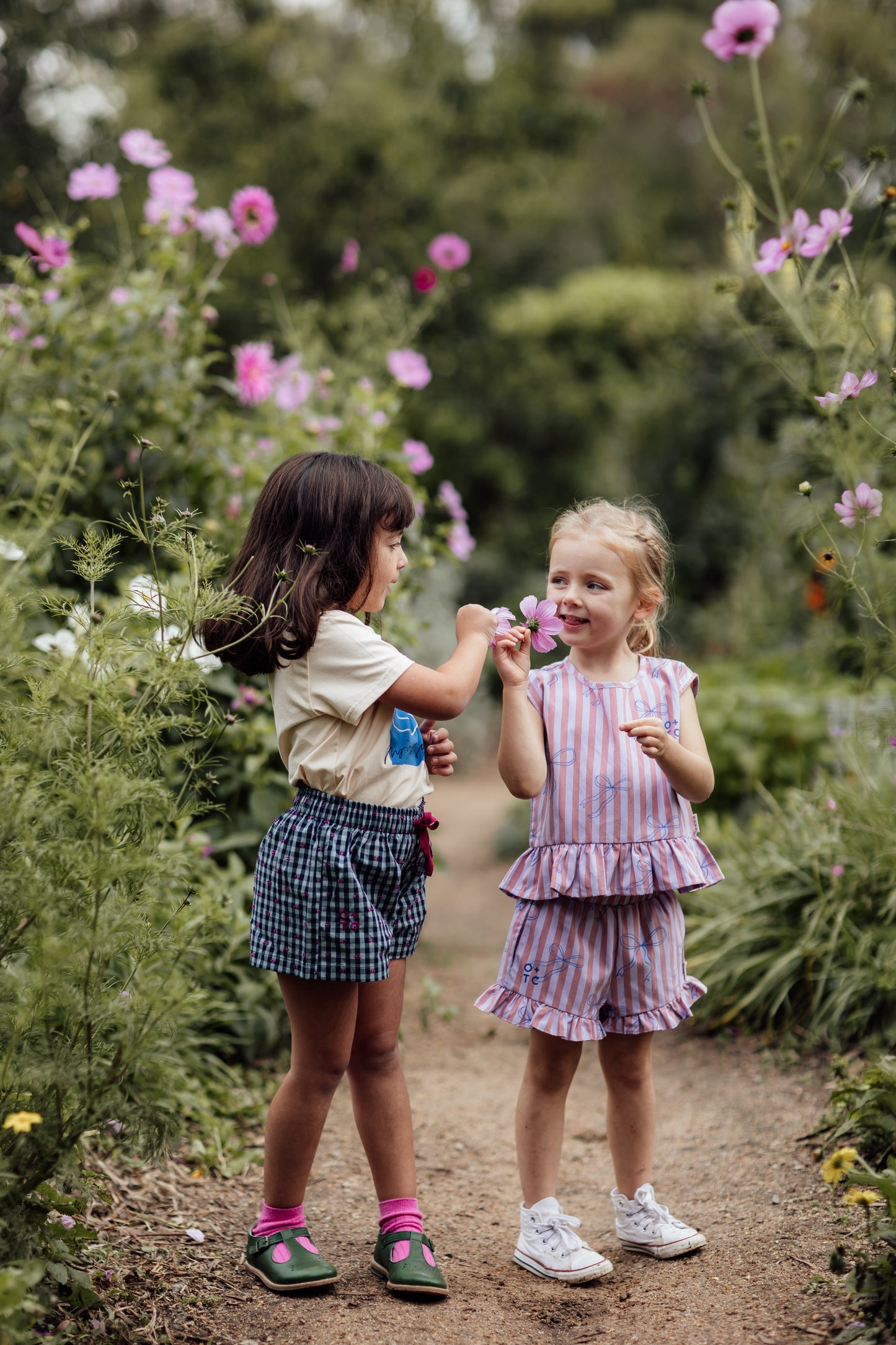 Blue Bows Boxy Frill Singlet