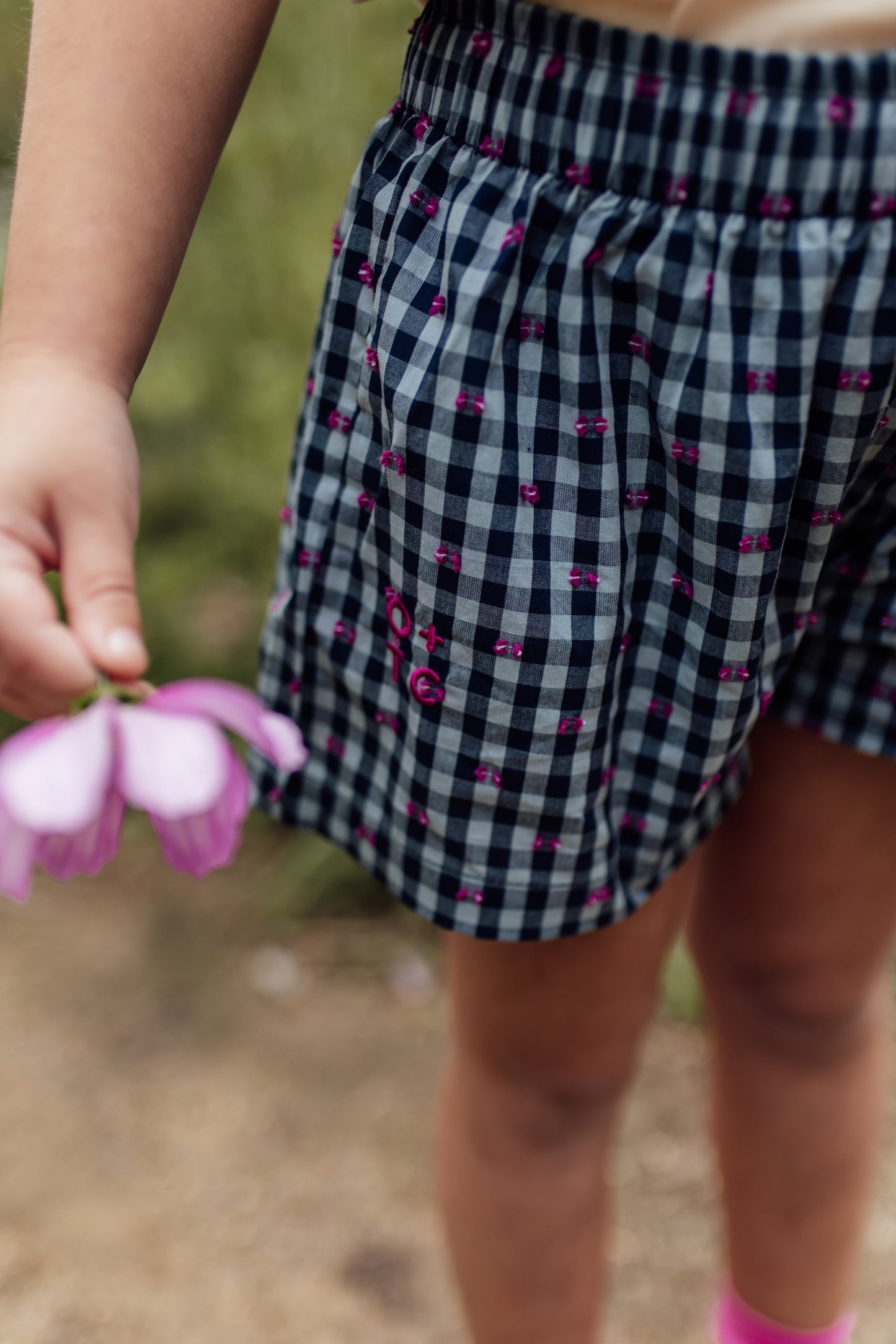 Gingham Bows Wide Shorts