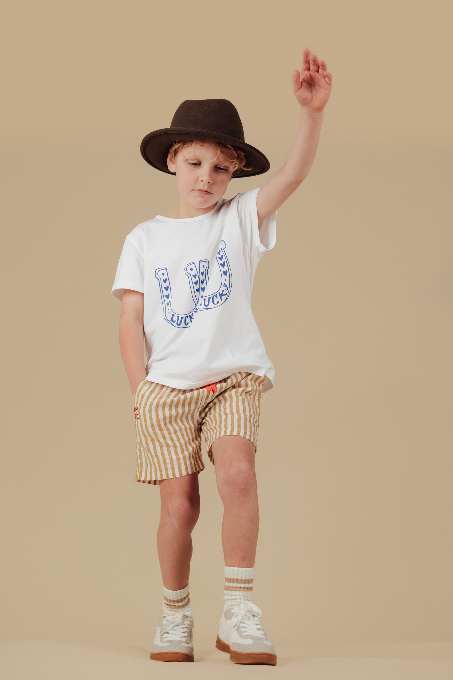 Amber Stripe Midi Shorts