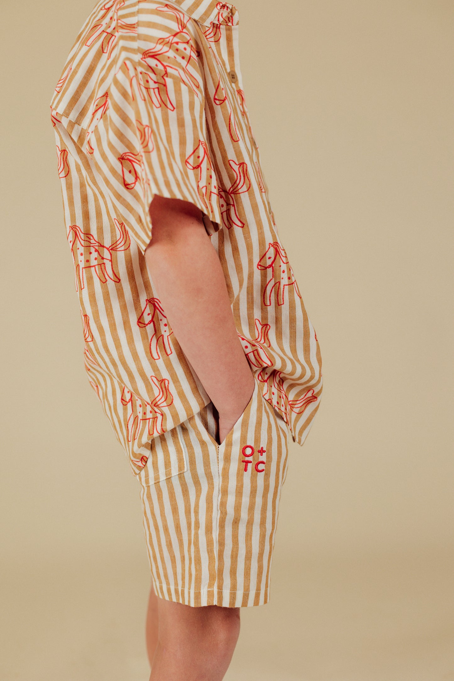 Amber Stripe Midi Shorts