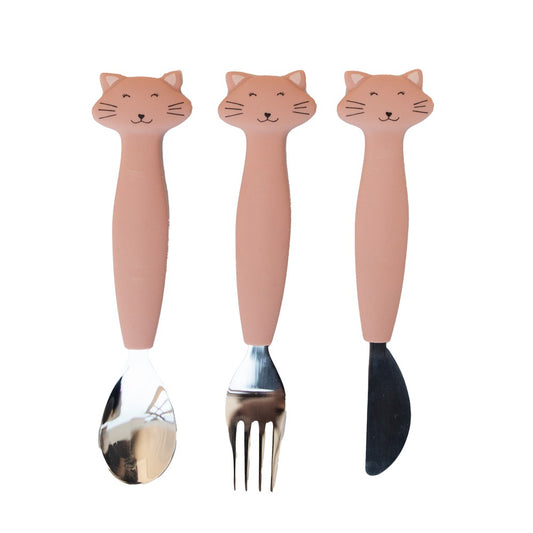 Cat Silicone Cutlery Set 3-Pack