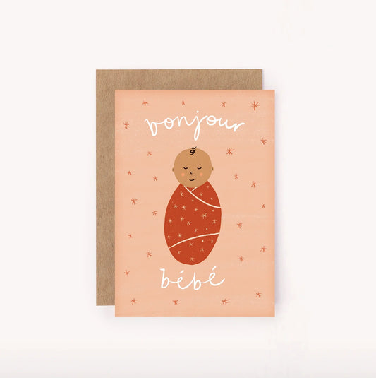 Bonjour Bebe Mini Card Pink